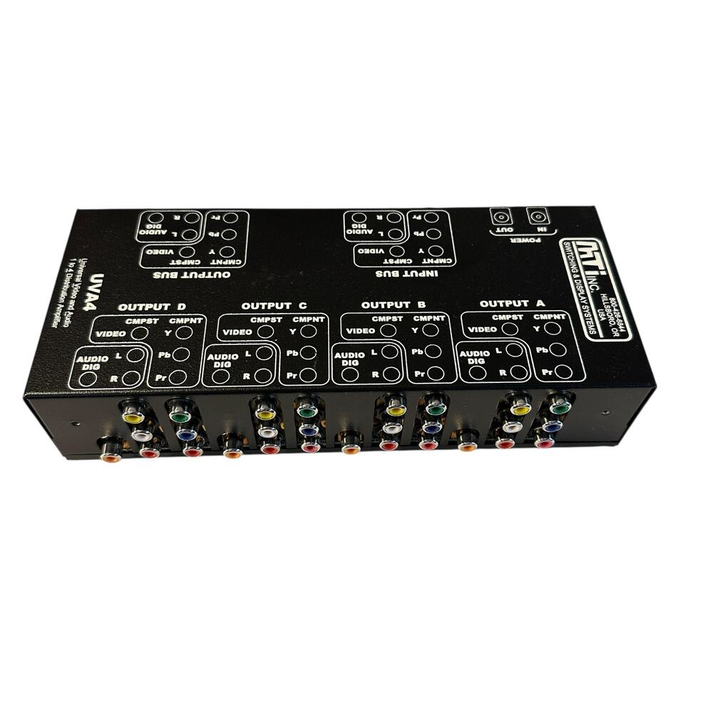 MTI Switching & Display Systems UVA4 Universal Video and Audio 1 to 4 Amplifier